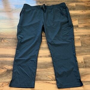 Gray Cargo Scrub Pants Sz 2XL Plus Size Med Couture Stretch Nurse Medical
